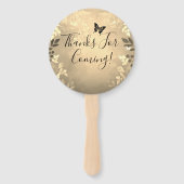 Extravagante Rose Quinceanera Gold Gefälligkiste Fächer (Rückseite)