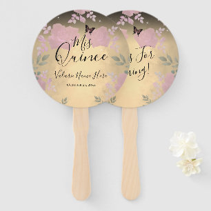 Extravagante Rose Quinceanera Pink Hand Fan Fächer