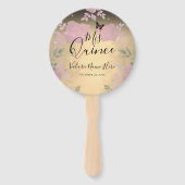 Extravagante Rose Quinceanera Pink Hand Fan Fächer (Vorderseite)