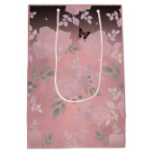 Extravagante Rose Quinceanera Pink Mittlere Gesche Mittlere Geschenktüte (Rückseite)