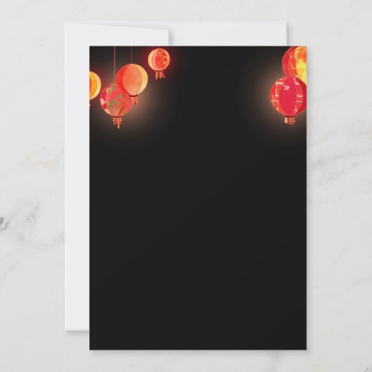 Extravagante Rot-Papier-Lanterns Hochzeitessen Pro Einladung (Rückseite)