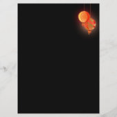 Extravagante Rot-Papier-Lanterns Hochzeitmenü Menükarte (Rückseite)