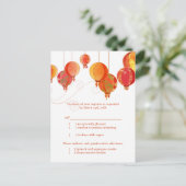 Extravagante Rot-Papier-Laternen Hochzeitsessen UA Einladungspostkarte (Stehend Vorderseite)