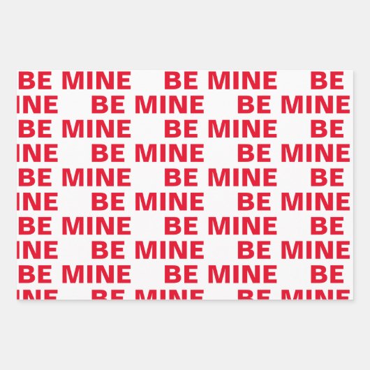 Extravagante Rot und Rosa - be MIne - Valentine Geschenkpapier Set (Vorderseite 2)