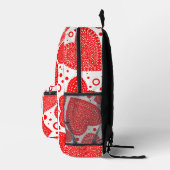 Extravagante rote Herzen über das gesamte Muster Bedruckter Rucksack (Rechts)
