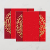 Extravagante Rote Hochzeit Einladung (Vorne/Hinten)