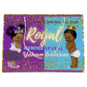 Extravagante Royal African Gender Reveal Lila & bl Große Geschenktüte (Vorderseite)