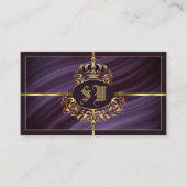 Extravagante Royal Lila Gold Crown mit Monogram Fo Visitenkarte (Vorderseite)