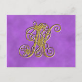 Extravagante Royal Monogram Letter N Postkarte (Vorderseite)