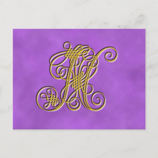 Extravagante Royal Monogram Letter N Postkarte (Vorderseite)