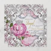 Extravagante Royal Princess Baby Dusche Einladung (Vorne/Hinten)