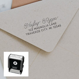 Extravagante Rücksendeadresse mit vollständigem Na Permastempel