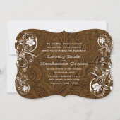 Extravagante rustikale lederne Hochzeits-Einladung Einladung (Vorderseite)