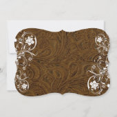 Extravagante rustikale lederne Hochzeits-Einladung Einladung (Rückseite)