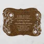 Extravagante rustikale lederne Hochzeits-Einladung Einladung (Vorne/Hinten)