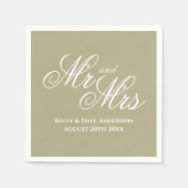 Extravagante sage grün Mr. & Mrs. Serviette (Vorderseite)