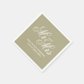 Extravagante sage grün Mr. & Mrs. Serviette (Ecke)