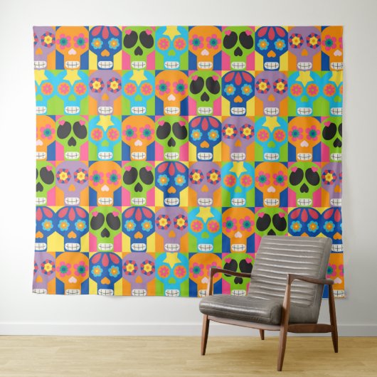 Extravagante Schädel Wandteppich (Beispiel (Horizontal))