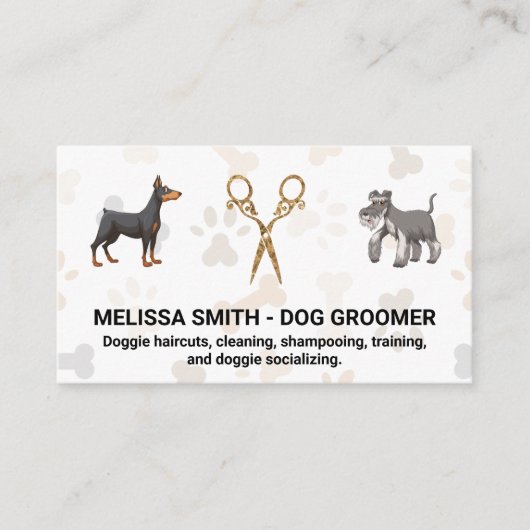 Extravagante Schere | Hunde Visitenkarte (Vorderseite)