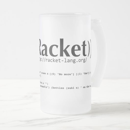 Extravagante Schläger-Bier-Tasse Mattglas Bierglas (VorderseiteRechts)