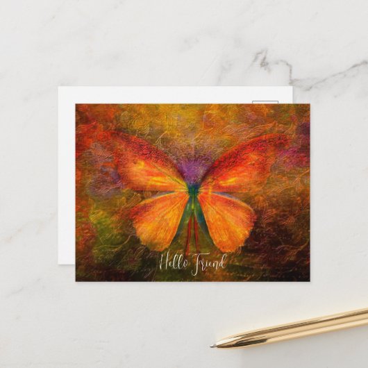 Extravagante Schmetterlingspostkarte Postkarte (Vorderseite/Rückseite Beispiel)
