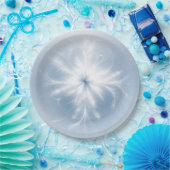 Extravagante Schneeflocke auf blau Pappteller (Party)