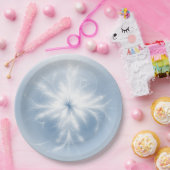 Extravagante Schneeflocke auf blau Pappteller (Party)