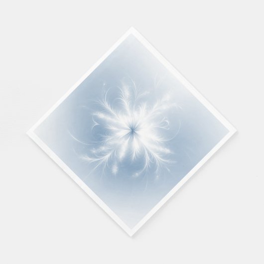 Extravagante Schneeflocke auf blau Serviette (Ecke)
