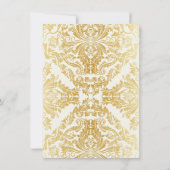 Extravagante Schnörkel Golden Indian Arabic Einladung (Rückseite)