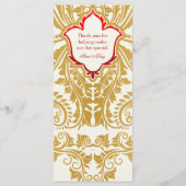 Extravagante Schnörkel Golden Indian Arabic Menu Menükarte (Rückseite)