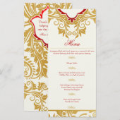 Extravagante Schnörkel Golden Indian Arabic Menu Menükarte (Vorne/Hinten)