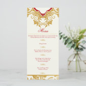 Extravagante Schnörkel Golden Indian Arabic Menu Menükarte (Stehend Vorderseite)