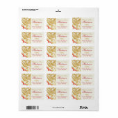 Extravagante Schnörkel Golden Indian Wedding Labes Adressaufkleber (Vorne)