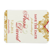 Extravagante Schnörkel Golden Save the Date Magnet (Horizontal)