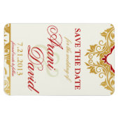 Extravagante Schnörkel Golden Save the Date Magnet (Horizontal)