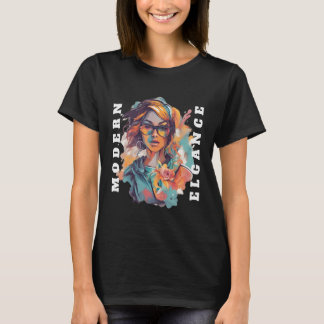 Extravagante Schönheit Porträt selbstbewusste Frau T-Shirt