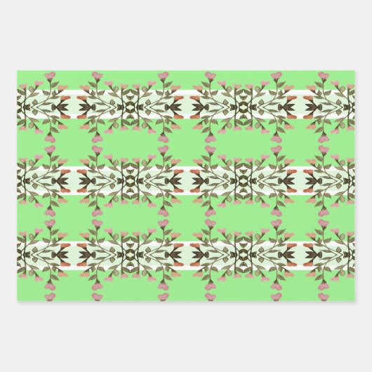 Extravagante Schubladenpapiere oder Blatt-Geschenk Geschenkpapier Set (Vorderseite 3)