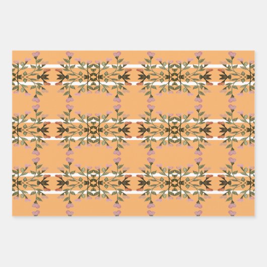 Extravagante Schubladenpapiere oder Blatt-Geschenk Geschenkpapier Set (Vorderseite 2)