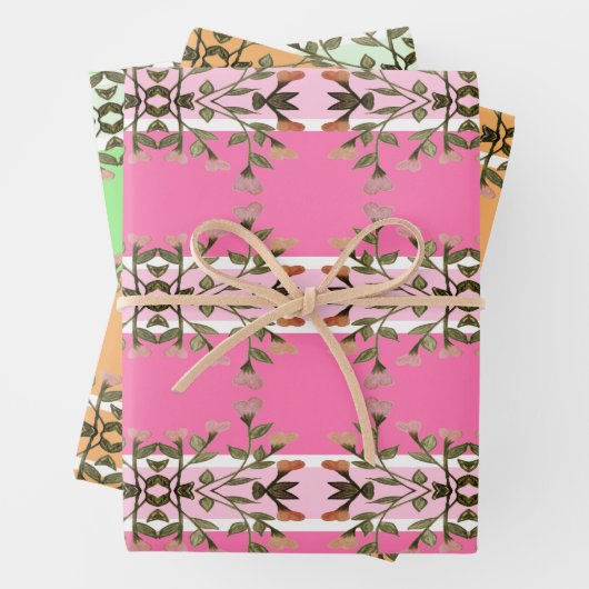 Extravagante Schubladenpapiere oder Blatt-Geschenk Geschenkpapier Set (Beispiel)