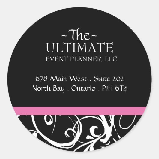 Extravagante Schwarz-Weiß-Aufkleber - CO Runder Aufkleber (Vorderseite)