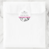 Extravagante Schwarz-Weiß-Aufkleber Runder Aufkleber (Tasche)