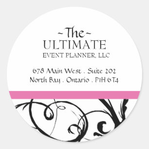 Extravagante Schwarz-Weiß-Aufkleber Runder Aufkleber