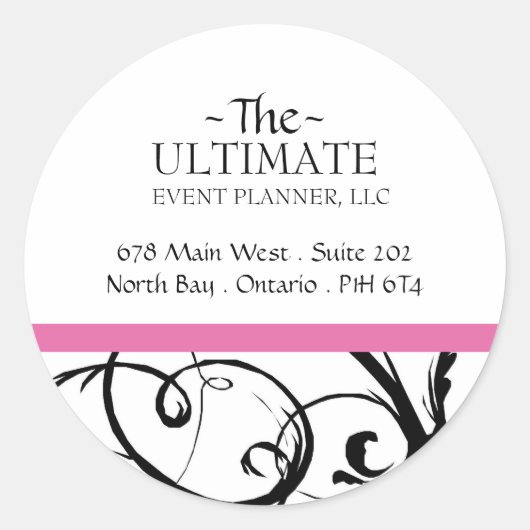 Extravagante Schwarz-Weiß-Aufkleber Runder Aufkleber (Vorderseite)