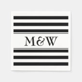 Extravagante, schwarz-weiß gestreifte Servietten f (Vorderseite)