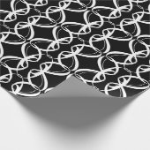 Extravagante Schwarz-Weiß-Hochzeit, Verlobung Ring Geschenkpapier (Ecke)