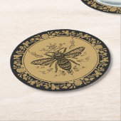 Extravagante Schwarzbiene  Runder Pappuntersetzer (Angewinkelt)