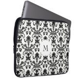 Extravagante SchwarzDamaselmonogramm Laptopschutzhülle (Vorne Rechts)