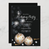 Extravagante Schwarze Bokeh-Lichter Einladung (Vorne/Hinten)