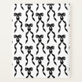 Extravagante Schwarze Bow Mit Monogramm Hochzeit Planer (Rückseite)