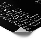 Extravagante schwarze Damaskus-Empfang-Sitzkarte Poster (Ecke)